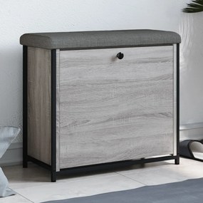vidaXL Bancă de pantofi cu sertar rabatabil, gri sonoma, 62x32x56 cm