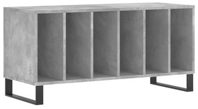 831760 vidaXL Dulap pentru discuri gri beton, 100x38x48 cm, lemn prelucrat