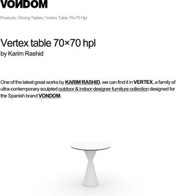 Masa de exterior / interior design modern premium VERTEX 70cm