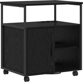 vidaXL Cabinet cu Stație de Încărcare Stejar Negru 61 x 46 x 67 cm
