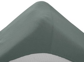 Cearceaf jersey pentru patut copii gri-verde 70 x 140 cm