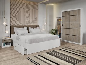 Set mobila dormitor 4 piese Zeno Alb/San Remo C37