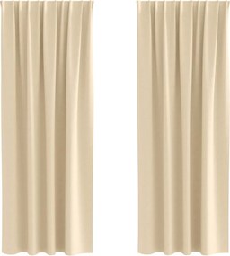vidaXL Perdele Opaque cu Inel 2 pcs Crem 260 x 140 cm Poliester