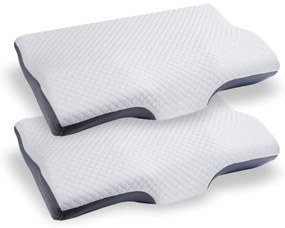 PACHET 2 PERNE CERVI-SAN PRIM, Pernă ergonomică pentru dormit, din spumă cu memorie, Husă detașabilă, fermitate normală