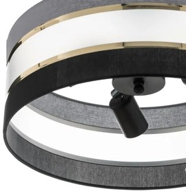 Lustră pe tijă HELEN 3xE27/15W/230V neagră/gri/aurie