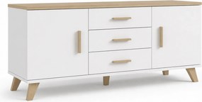 Comoda TV LOTTA, alb/stejar sonoma, PAL, 150x45x69 cm