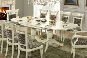Masă lemn masiv Ovala Victoria Extensibila 160/, 240 × 100 × 78 cm - Crem