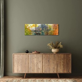 Tablou cu pescărie (cu ceas) (90x30 cm)