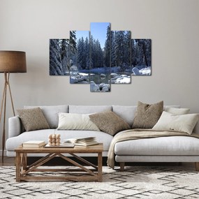 Tablou pădurii înzăpezite (150x105 cm)