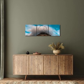 Tablou - Norul deasupra muntelui (cu ceas) (90x30 cm)
