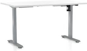 Masa inaltime reglabila OfficeTech A, 140 x 80 cm, bază gri, alb