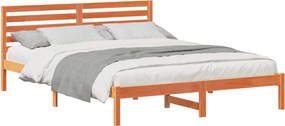 vidaXL Cadru de pat Maroniu cerat 160 x 210 cm Lemn de pin masiv