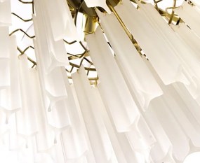 Lustra suspendata metal auriu, sticla alba GORDON 80