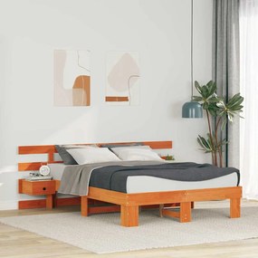 vidaXL Cadru de pat cu sertar Maro 135 x 190 cm