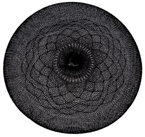 Față de masă Mandala negru, 38 cm