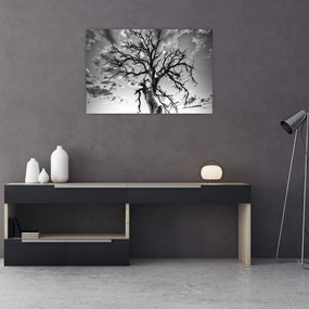Tablou - Copacul, alb-negru (90x60 cm)