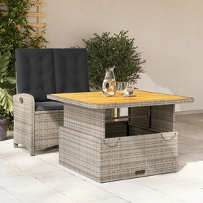vidaXL Set mobilier de grădină cu perne, 2 piese, gri, poliratan