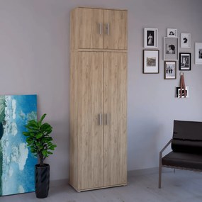 Dulap, poliţe, cu două uşi, stejar artizanal, SERVO TIP 1