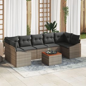vidaXL Set Canapea pentru Grădină 8 pcs Gri 55 x 55 x 37 cm