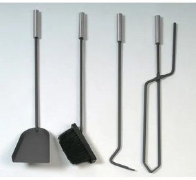 Ustensile pentru șemineu 5 buc. negru