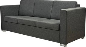 vidaXL Canapea pentru 3 persoane Gri închis
