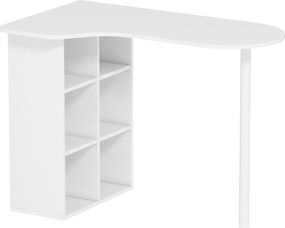 HOMCOM Birou pentru Cameră cu 6 Rafturi și 4 Rafturi Reglabile Alb | Aosom Romania