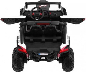 Masinuta Electrica cu acumulator pentru copii NOVOKIDS™ Buggy UTV , 2 locuri, 3-12 ani , max 50 kg , 2 Baterii de 12V, Lungime 124 cm, Alb cu Negru