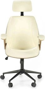 Scaun de birou IGNAZIO, crem/nuc, placaj indoit/piele ecologica, 62x70