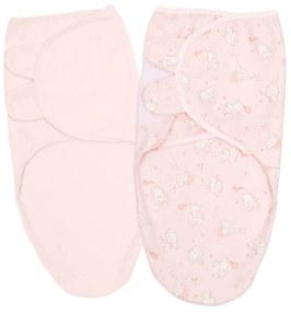 Set 2 sisteme de infasat reglabil din bumbac 0-3 luni Kidizi Elefun pink, 100% bumbac