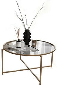 Măsuță de cafea Sun Gold cu sticlă fumurie