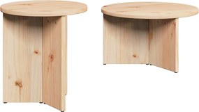 vidaXL Masă de cafea 2 pcs natural Lemn masiv de pin