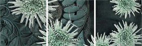 Tablou - Flori verzi (cu ceas) (90x30 cm)