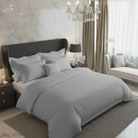 Lenjerie de pat din satin Luxury Collection, gri deschis, 140 x 200 cm, 70 x 90 cm