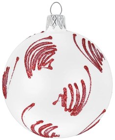 Set 3 globulețe albe de Crăciun din sticlă Ego Dekor