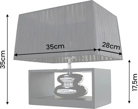 Veioza neagra cu tesatura organza GRACIA 35cm