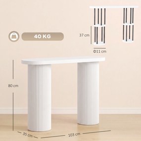 HOMCOM Consolă modernă îngustă cu spațiu ascuns, 103 cm, alb | Aosom Romania