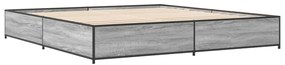 3279830 vidaXL Cadru de pat, gri sonoma, 180x200 cm, lemn prelucrat și metal