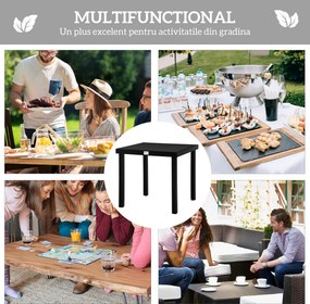 Outsunny Aluminum Outdoor Patio Dining Table for 4 for Garden Lawn Backyard, Natural | Aosom Romania