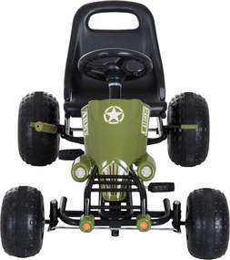 Homcom Go-Kart per Bambini a Pedali, Verde e Nero