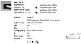Spot LED incastrabil de exterior IP65 iluminat ambiental DART RCT negru