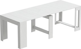 HOMCOM Masă Extensibilă Convertibilă în Consolă pentru 10 Persoane, PAL, Oțel, 240 x 90 x 78 cm, Alb | Aosom Romania