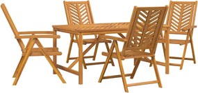 vidaXL Set de masă pentru grădină 5 pcs Maro Lemn Solid de Acacia