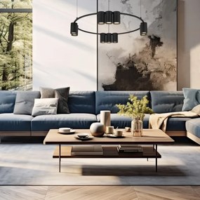 Lustră pe cablu GENESIS 10xGU10/8W/230V negru