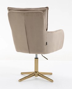 HR250CROSS Scaun Catifea Latte Bază Aurie