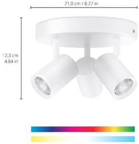 WiZ LED RGBW spot reglabil IMAGEO 3xGU10/4,9W/230V alb Wi-Fi