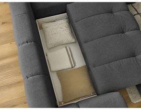 Colțar gri închis extensibil/cu spațiu de depozitare (cu colț pe partea dreaptă/în formă de ”L”) Fuji – Bobochic Paris