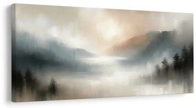 Tablou vale liniștită în ceață