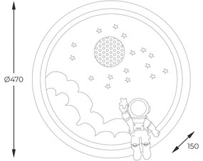 Brilagi - Plafonieră LED reglabilă pentru copii LED/42W/230V 3000/5700K astronaut