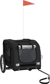 vidaXL Remorcă bicicletă animale companie, negru, textil oxford/fier