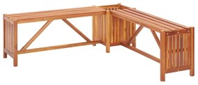 46345 vidaXL Bancă de grădină de colț cu jardinieră, 117x117x40 cm, acacia